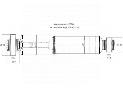 Амортизатор прицепа SCHMITZ 383/267 16x80 16x58 он 1093977 WERGER 6314765
