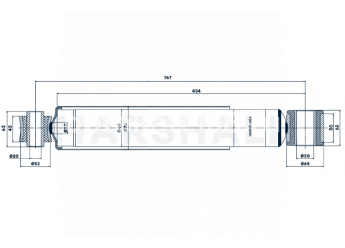 Амортизатор подвески задний MAN 473-772 O/O 20x62 30x62 он 81437016904 MARSHALL M6000474