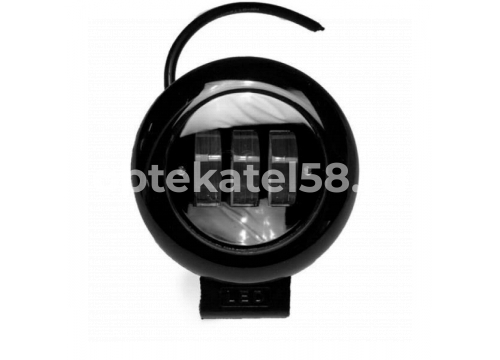 Дополнительная LED фара х3/30w/10-30v/круглая/черная 110х130х55 мм LEDMH G0017