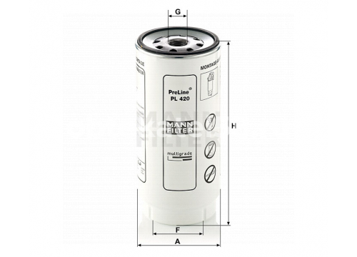 Фильтр топливный сепаратора DAF CF/XF, MAN, КАМАЗ Euro PL420/без стакана MANN-FILTER PL 420 x