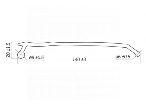 Резинка от подлива (боковое крепление) H=140мм (КУСОК 2,5 метра) АРТ5055Т