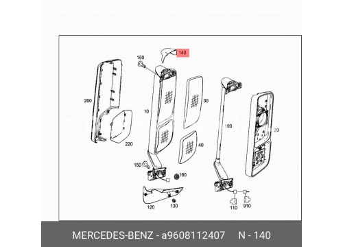 Крышка стойки зеркала MERCEDES Actros MP4 (11-), Arocs (12-) верхняя/левая A9608112407