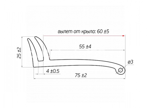 Универсальный расширитель арок 60мм АРТ5090Т/60