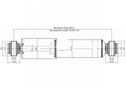 Амортизатор прицепа SCHMITZ 273/383 O/O 16x58 16x58 он 1093975 WERGER 6314347