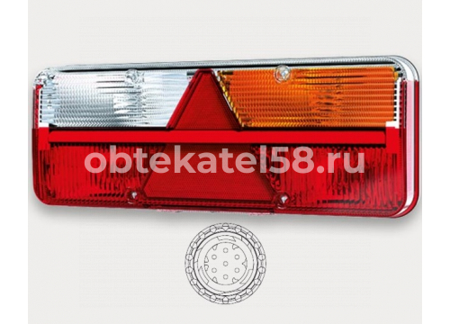 Фонарь задний FRISTOM лампа/6-функциональный/12-36V/AMP/правый FT-500-26