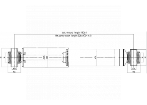 Амортизатор прицепа SAF 318/489 O/O 20x78 20x68 он 02376007100 AL-KO 900253