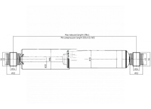 Амортизатор прицепа BPW 328/497 O/O 24х55 24х55 он 0237228302 WERGER 6312561