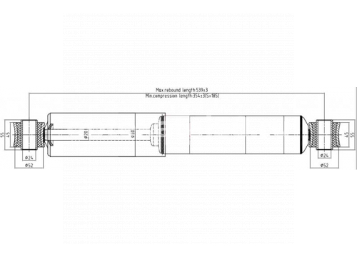 Амортизатор прицепа BPW 355/544 O/O 24х55 24х55 он 0237029200 AL-KO 990155