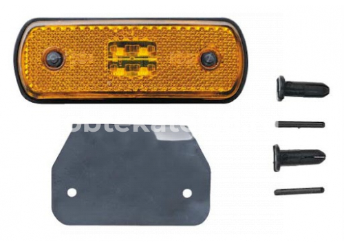 Фонарь габаритный SCHMITZ NEW желтый с кронштейом под провод 4LED HANLIN SYSML1031