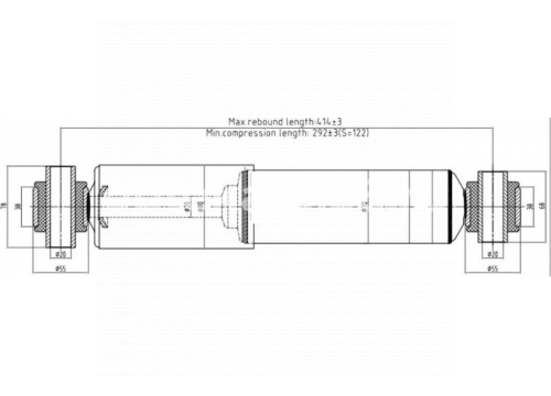 Амортизатор прицепа SAF 280/413 O/O 20x78 20x68 он 02376007001 AL-KO 900252