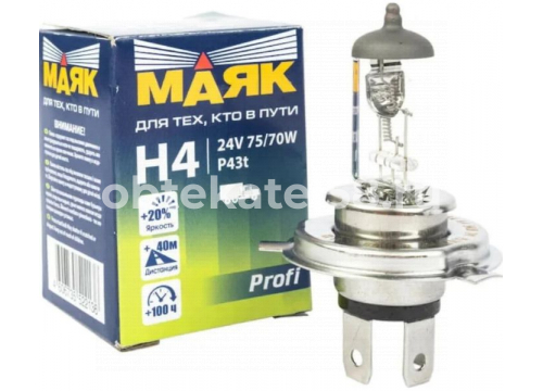 Автолампа МАЯК ORIGINAL PRO H4 24V 75/70W P43t OEM 04430