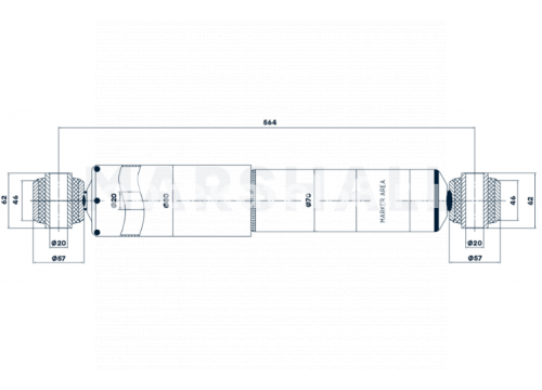 Амортизатор прицепа SAF 280/413 O/O 20x78 20x68 он 02376007001 MARSHALL M6000254
