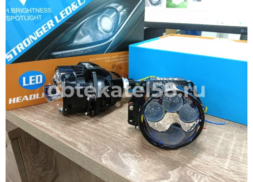 Светодиодный линзованный модуль 3" 24v/13000LM/6500K/чип3570 ближний 50W дальний+лазер 75W LEDMH K23