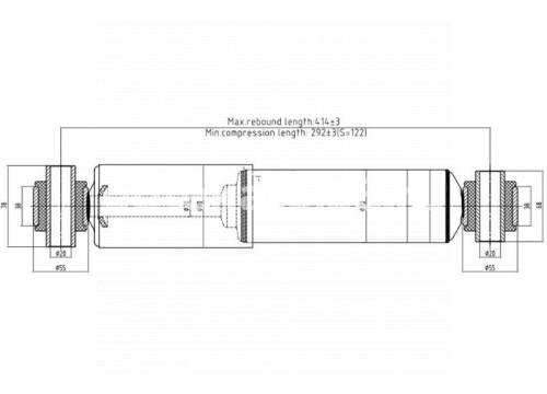 Амортизатор прицепа SAF 280/413 O/O 20x78 20x68 он 02376007001 WERGER 6312668
